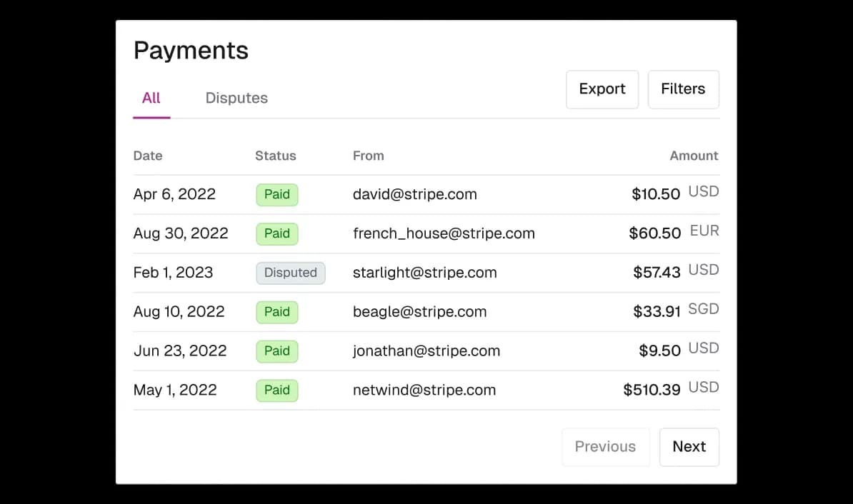 Payments feature 1